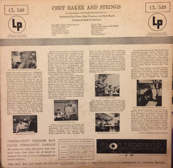 Chet Baker – Chet Baker and Strings - Album Cover Art