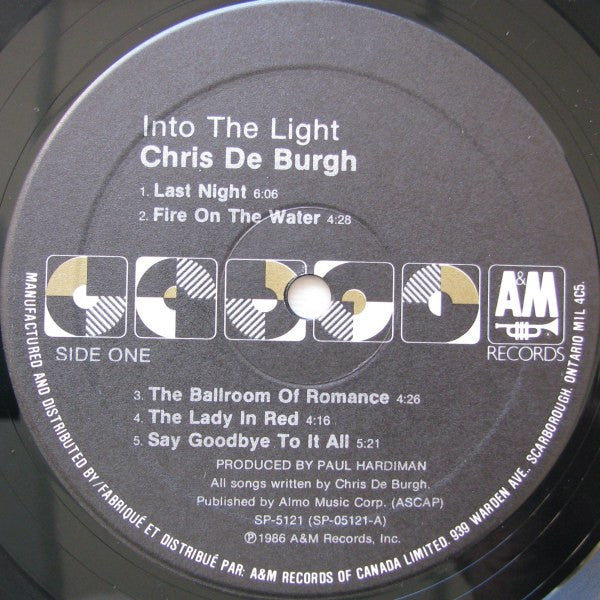 Chris de Burgh – Into The Light - 1986, Bargain! Vinyl Pursuit Inc