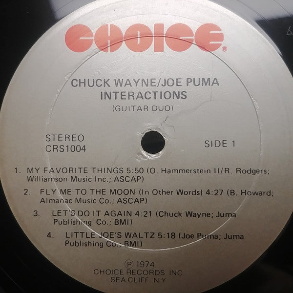 Chuck Wayne / Joe Puma ‎– Interactions - 1974 Original, Bargain! VinylPursuit.com