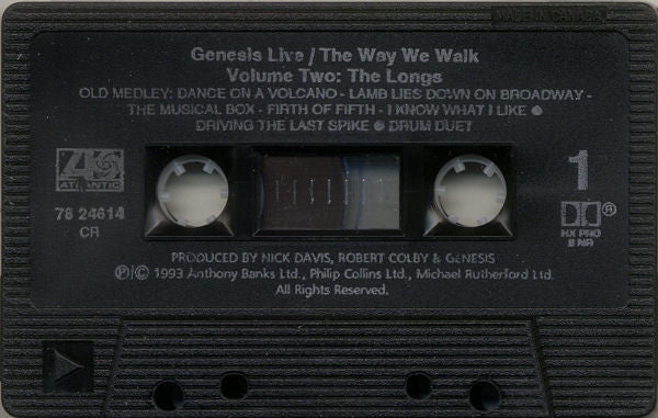 Genesis – Live / The Way We Walk (Volume Two: The Longs) - 1993 Cassette - Vinyl Pursuit Inc