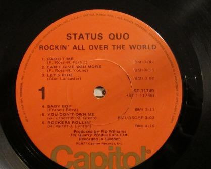 Status Quo – Rockin' All Over The World - 1977 Pressing VinylPursuit.com