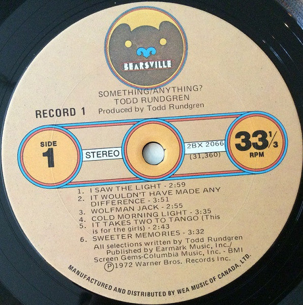 Todd Rundgren – Something / Anything? - 1972 Vinyl Pursuit Inc