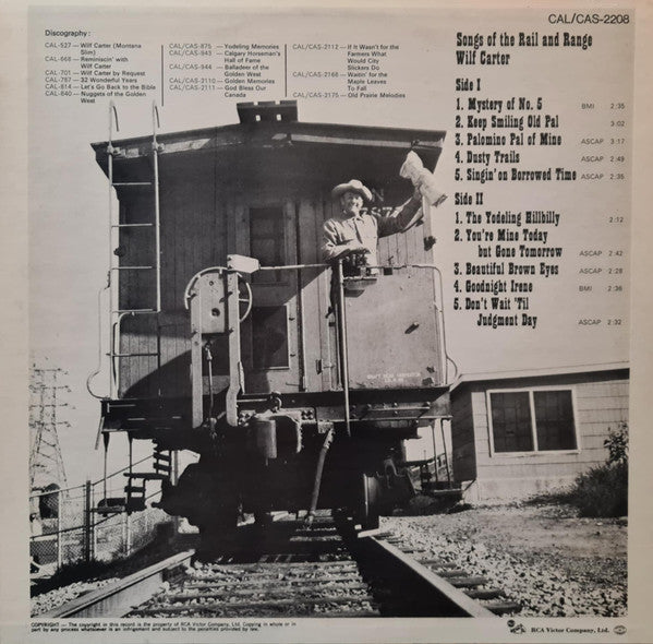 Wilf Carter – Songs Of The Rail And Range - 1969 Vinyl Pursuit Inc