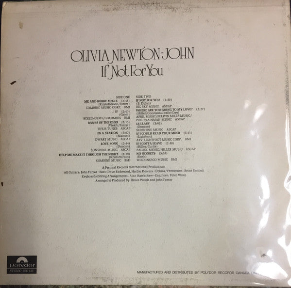 Olivia Newton-John – If Not For You VinylPursuit.com