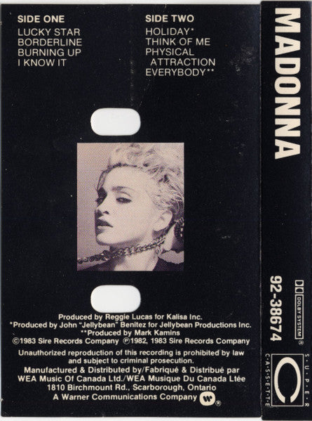 Madonna – Madonna - 1983 Cassette VinylPursuit.com