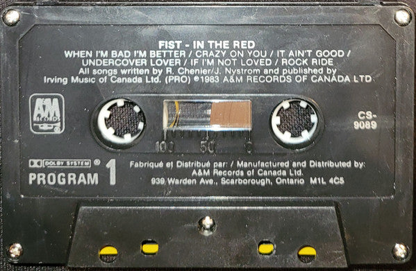 Fist – In The Red - 1983 Cassette VinylPursuit.com