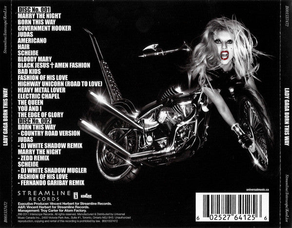 Lady Gaga – Born This Way - 2011 CD Vinyl Pursuit Inc