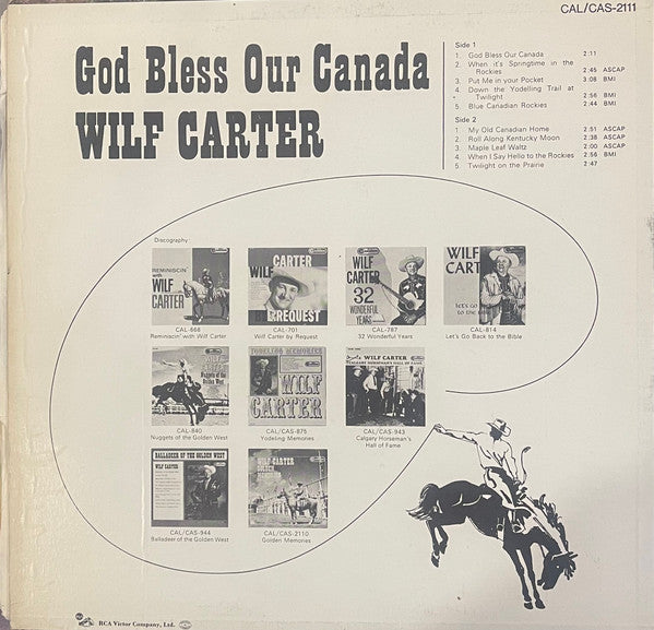 Wilf Carter – God Bless Our Canada - 1967 Vinyl Pursuit Inc