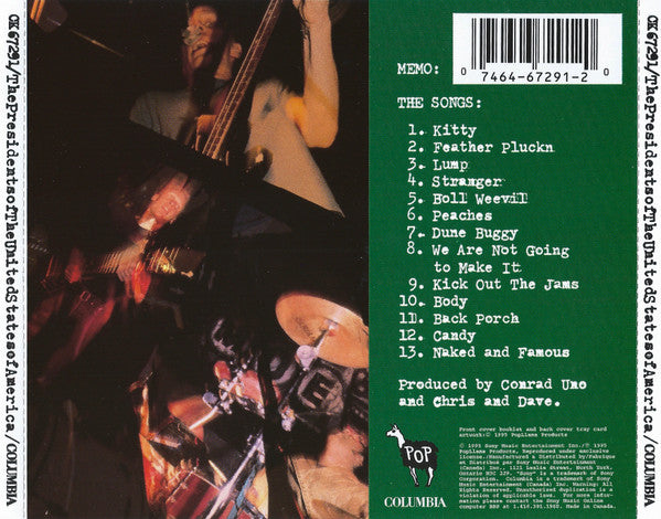 The Presidents Of The United States Of America - 1995 CD Vinyl Pursuit Inc