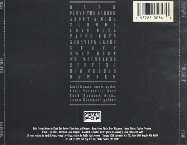 Nirvana – Bleach - 1994 CD Vinyl Pursuit Inc