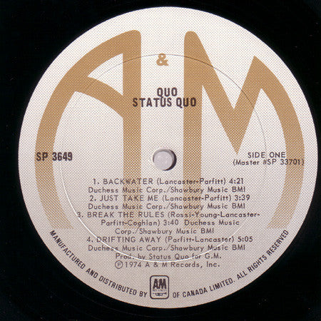 Status Quo – Quo - 1974 Pressing VinylPursuit.com