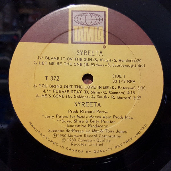 Syreeta – Syreeta - 1980 Vinyl Pursuit Inc