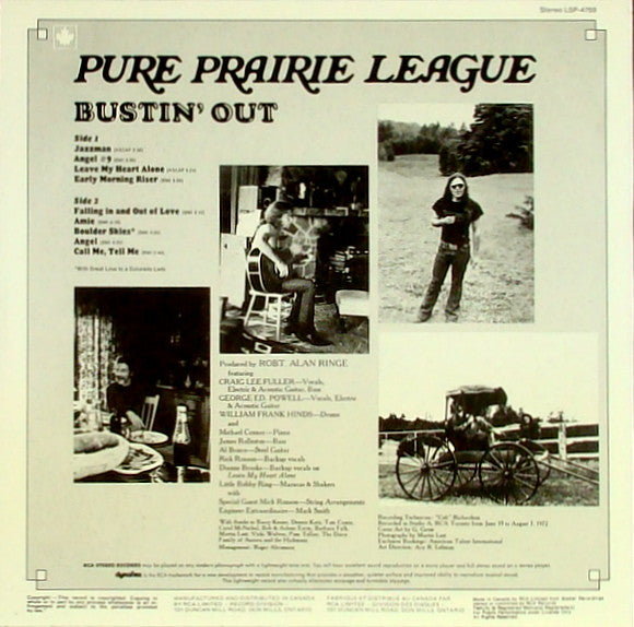 Pure Prairie League – Bustin' Out - Early Pressing