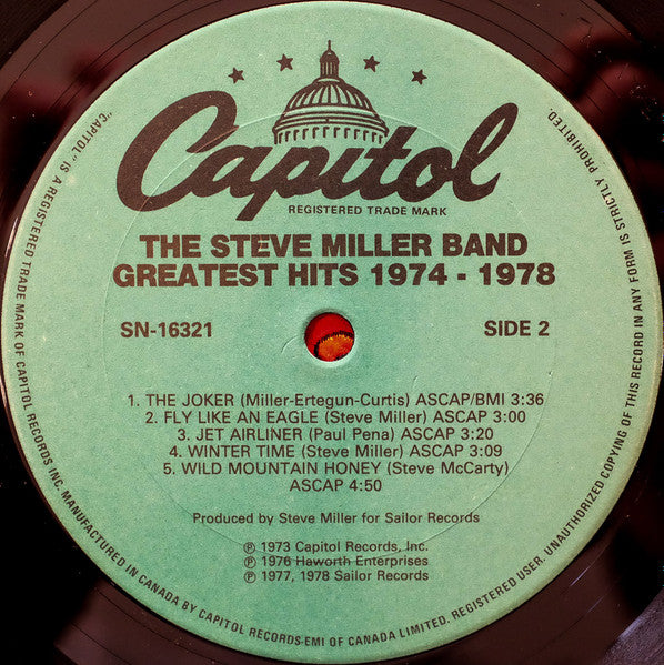 Steve Miller Band ‎–  Greatest Hits 1974-78
