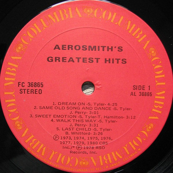 Aerosmith - Aerosmith's Greatest Hits - 1980 Original!