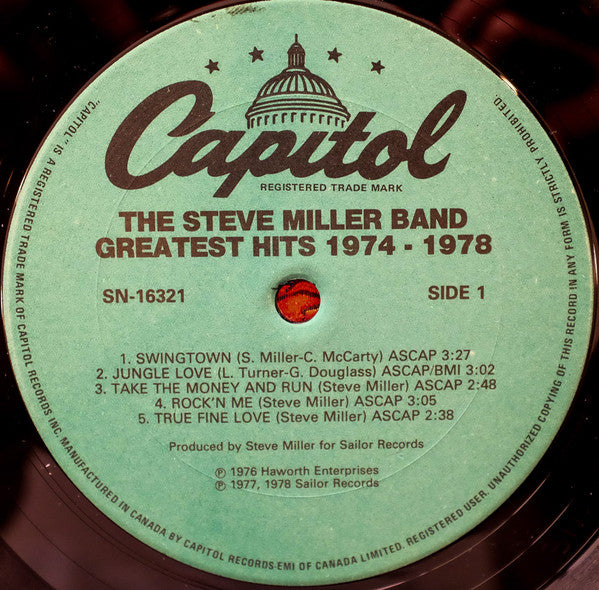 Steve Miller Band ‎–  Greatest Hits 1974-78