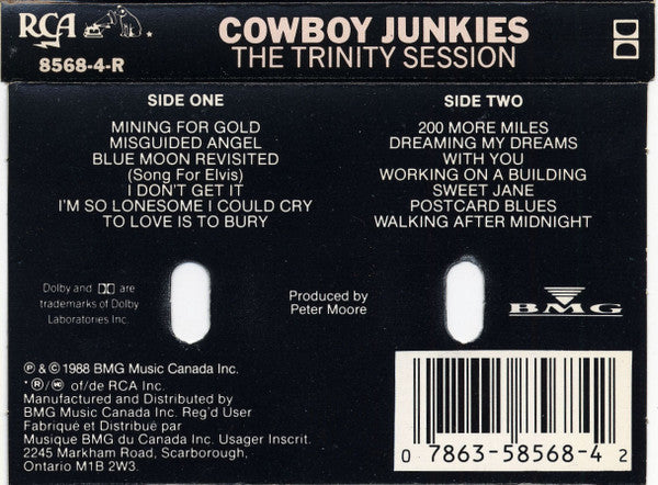 Cowboy Junkies – The Trinity Session - 1988 Cassette VinylPursuit.com