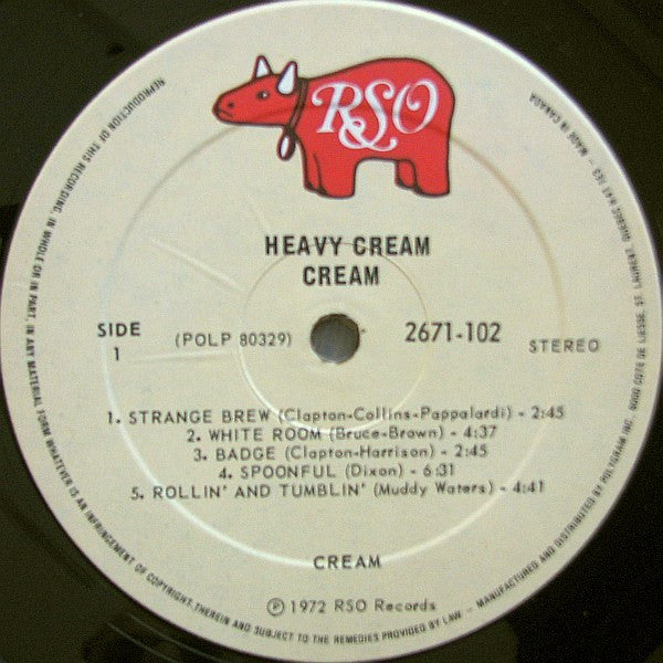 Cream – Heavy Cream  (Greatest Hits) - 1983 Pressing