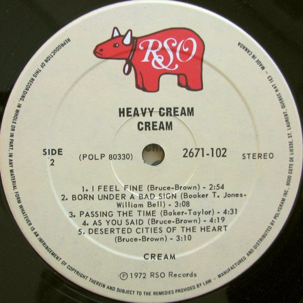 Cream – Heavy Cream  (Greatest Hits) - 1983 Pressing