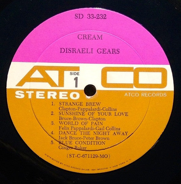 Cream ‎– Disraeli Gears - 1967 US Original VinylPursuit.com