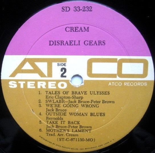 Cream ‎– Disraeli Gears - 1967 US Original VinylPursuit.com