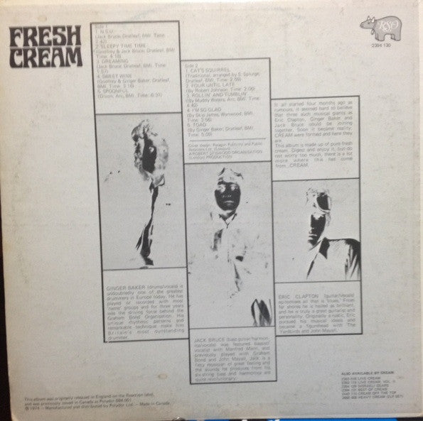 Cream – Fresh Cream - 1974 Pressing VinylPursuit.com