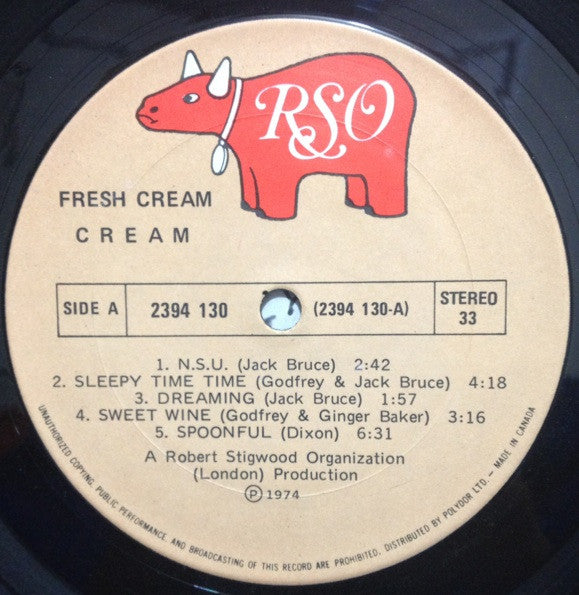 Cream – Fresh Cream - 1974 Pressing VinylPursuit.com
