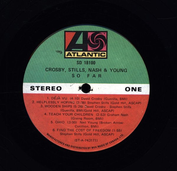 Crosby, Stills, Nash and Young ‎– So Far - 1974 Pressing VinylPursuit.com