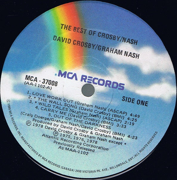 Crosby-Nash – The Best Of David Crosby And Graham Nash - 1978 Pressing!