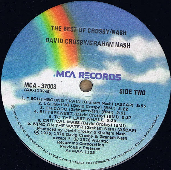 Crosby-Nash – The Best Of David Crosby And Graham Nash - 1978 Pressing!