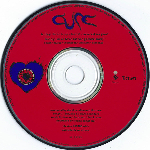 Cure – Friday I'm In Love - 1992 CD, Single Vinyl Pursuit Inc