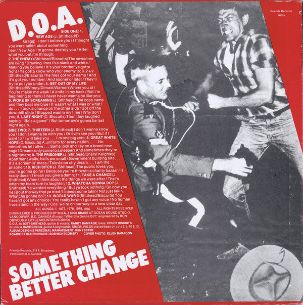 DOA – Something Better Change - 1980 1st Pressing, RARE