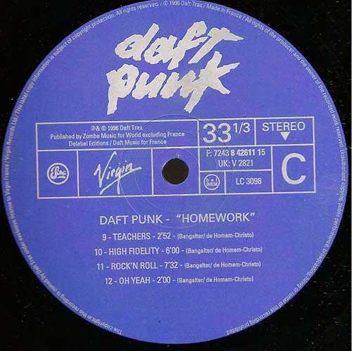 Daft Punk – Homework - 2001 Virgin Pressing, Near Mint Vinyl Pursuit Inc