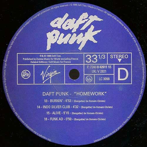 Daft Punk – Homework - 2001 Virgin Pressing, Near Mint Vinyl Pursuit Inc