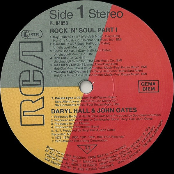 Daryl Hall & John Oates – Greatest Hits (Rock 'N Soul Part 1) - 1983 German Pressing with Poster