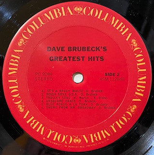 Dave Brubeck – Dave Brubeck's Greatest Hits - US Pressing