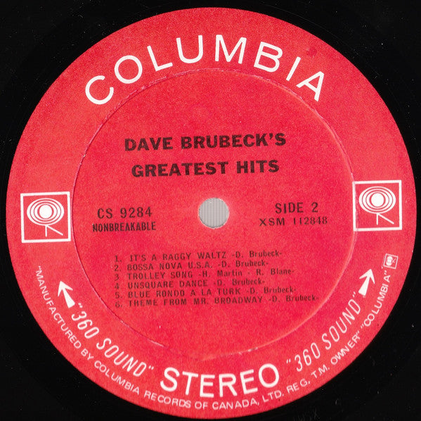 Dave Brubeck – Dave Brubeck's Greatest Hits - 1966 Original Pressing!
