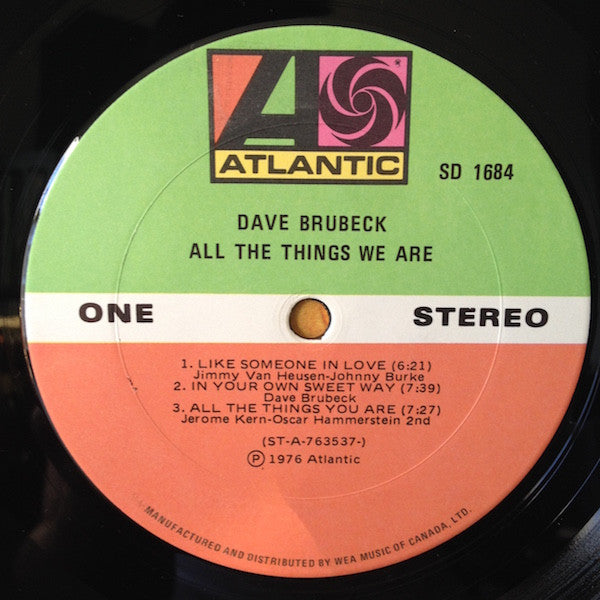 Dave Brubeck – All The Things We Are - 1976 Original