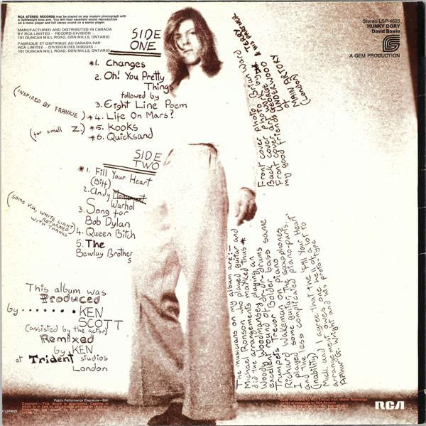 David Bowie – Hunky Dory - Early Pressing VinylPursuit.com