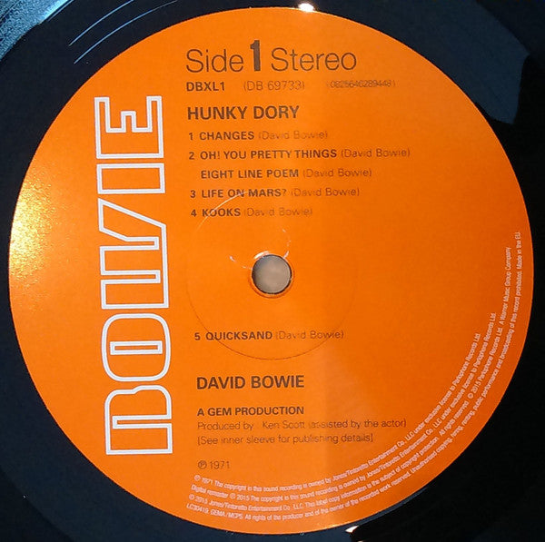 David Bowie – Hunky Dory - Parlophone 180g Pressing VinylPursuit.com