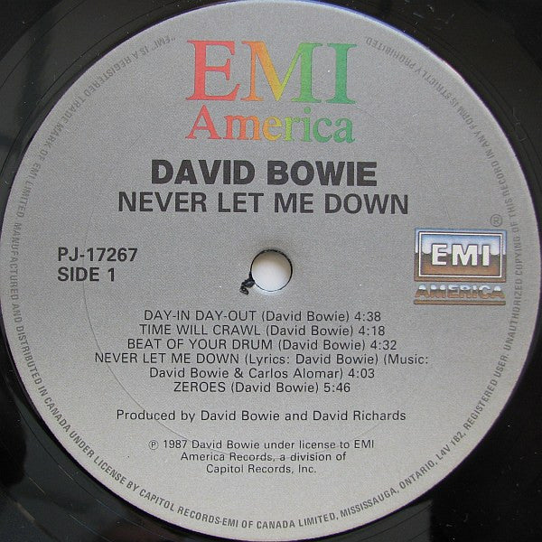 David Bowie – Never Let Me Down - 1987 Original!