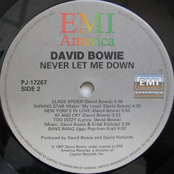 David Bowie – Never Let Me Down - 1987 Original!