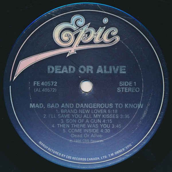 Dead Or Alive – Mad, Bad, And Dangerous To Know - 1986 - Bargain Bin!