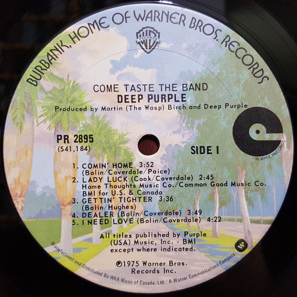 Deep Purple ‎ Come Taste The Band 1975 Original! Vinyl Pursuit Inc