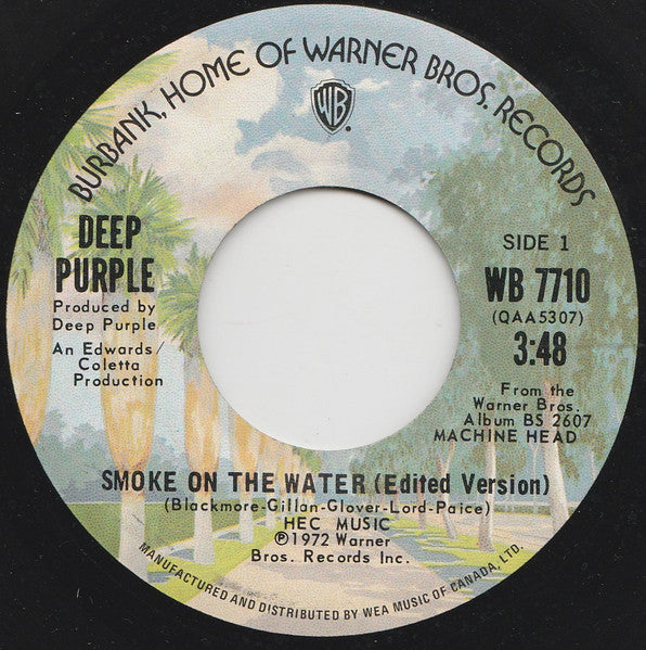 Deep Purple – Smoke On The Water (Edited Version) - 7" Single, 1987