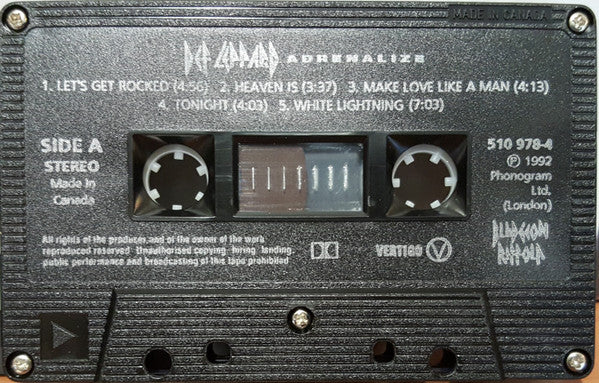 Def Leppard – Adrenalize - 1992 Original Cassette VinylPursuit.com