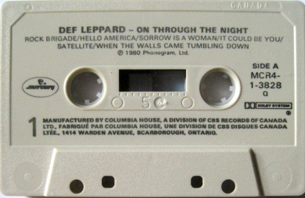 Def Leppard – On Through The Night - 1980 Cassette VinylPursuit.com