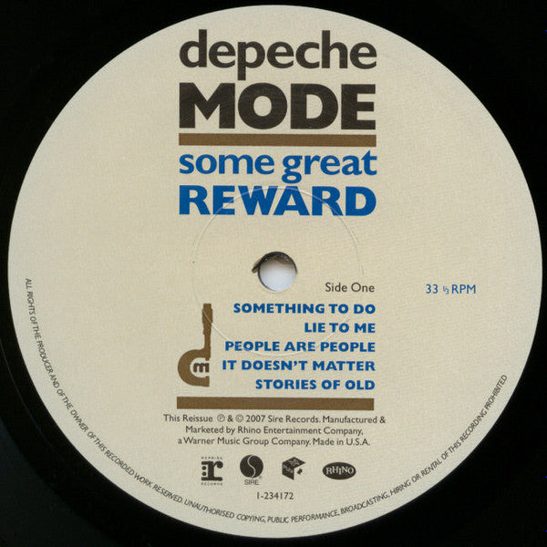 Depeche Mode – Some Great Reward - 2007, Remastered, 180 g, Sealed!