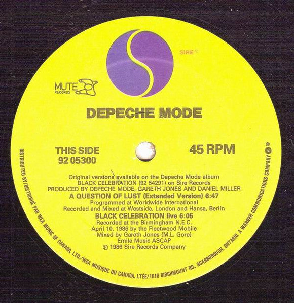 Depeche Mode – A Question Of Time / A Question Of Lust - 1986 Original, Rare!