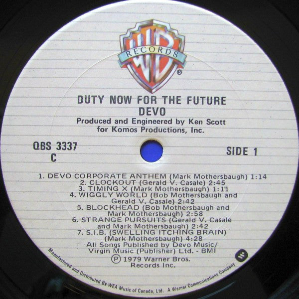 Devo – Duty Now For The Future - 1979 Original